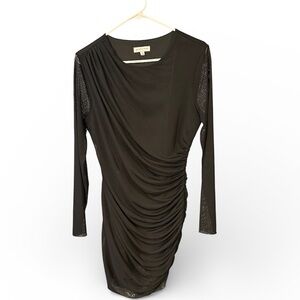 Elegant Long Sleeve Black Dress